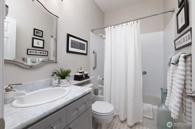 UPDATED BRIGHT SECONDARY 3/4 BATH