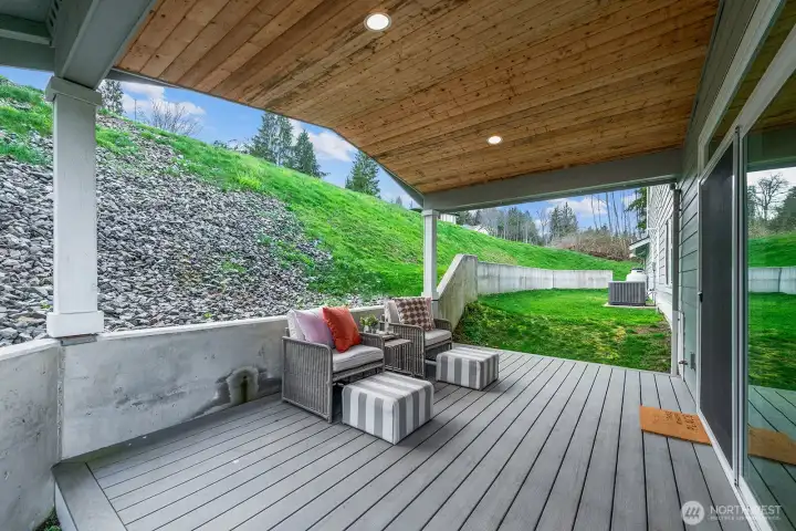 Back deck and yard.