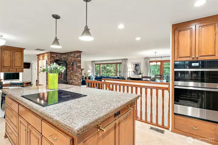 Updated kitchen includes new Bosch refrigerator in 2021 and dishwasher in 2022.  A new JennAir oven and microwave combination was installed in 2025