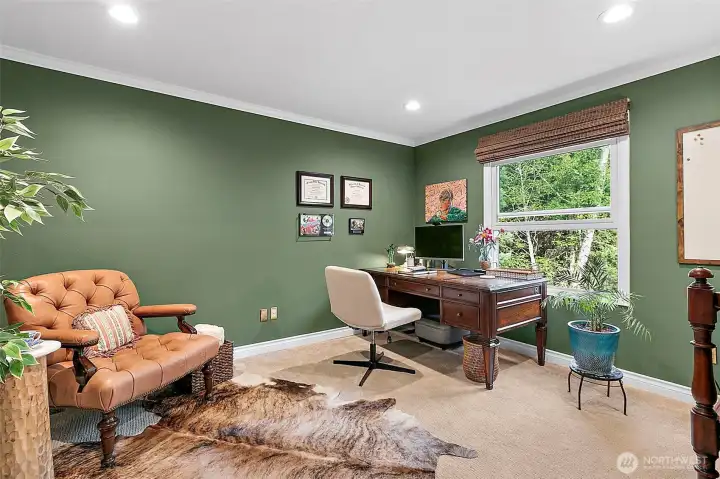 One of the three bedrooms on the main level.