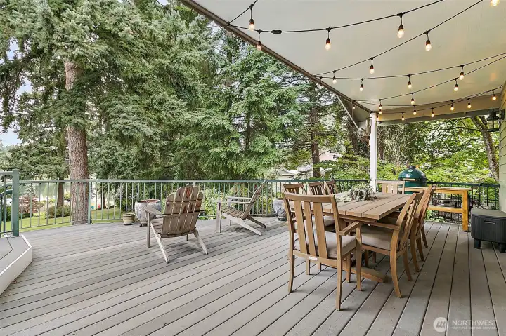 Entertainment size upper deck off the main living area to enjoy scenic views while relaxing or entertaining family and friends.