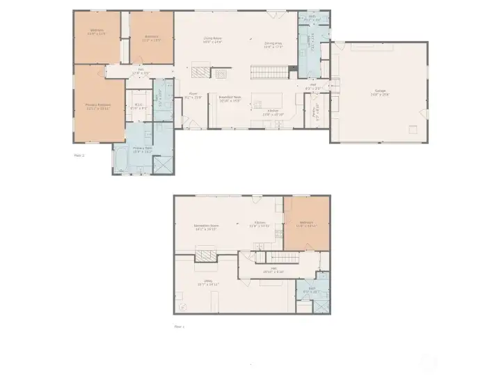 Convenient Floor plans and dimensions of each room.