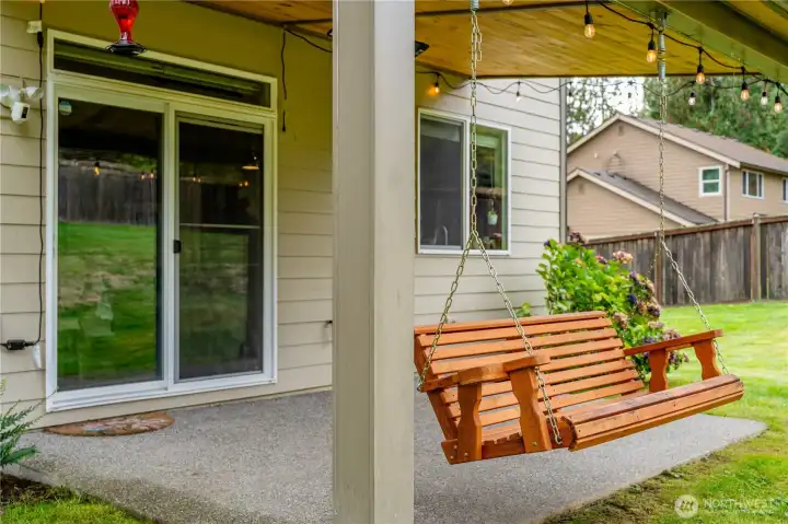 Pop outside undercover to watch snow fall beneath your heater in the winter