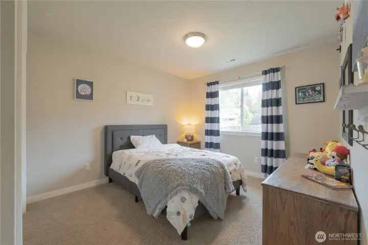 Bedroom facing the back