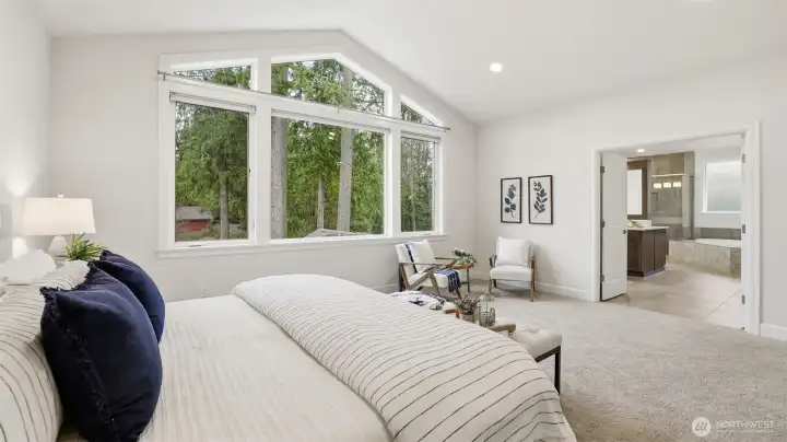 Primary suite leads to truly exceptional primary bath.