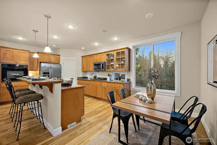 Plenty of space to move around and prepare food and entertain in this kitchen & dining area