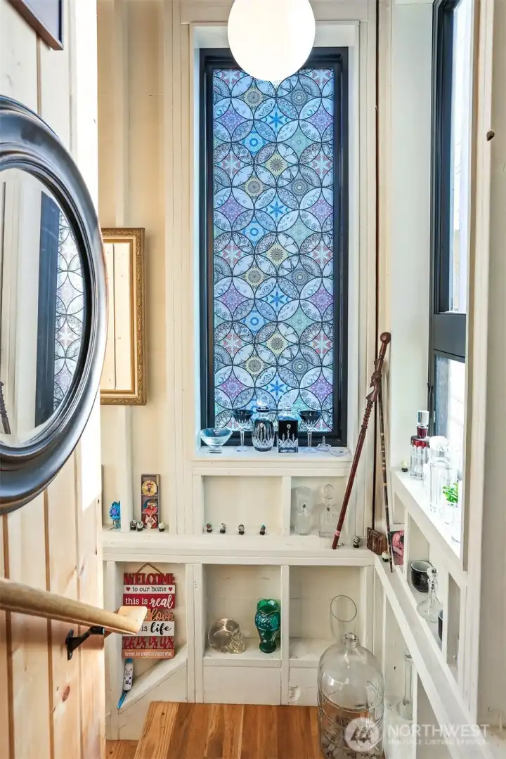 Head downstairs.  See the "Perfect Wall".  Looks so cool and is environmentally sound.