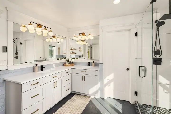 Primary bath with heated floors