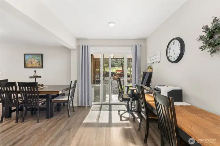 Sliding door leading out to patio.