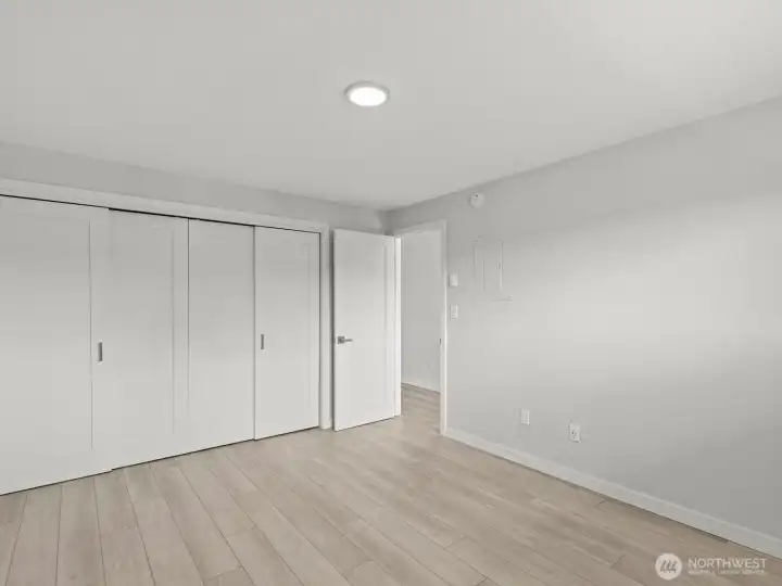 The closet is massive! You'll have plenty of room for your wardrobe.