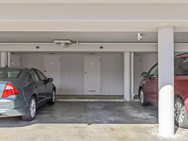 Covered parking in space 17.