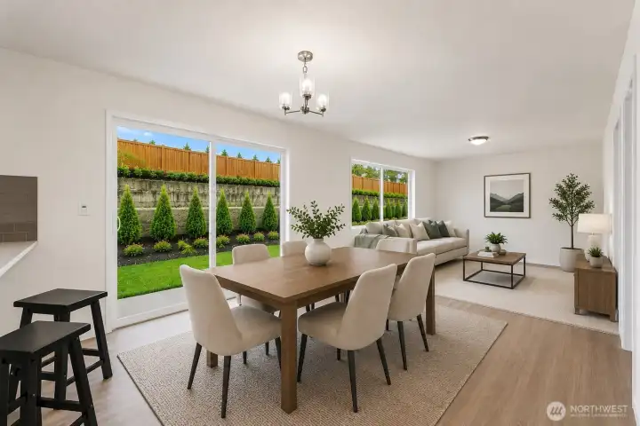 VIRTUALLY STAGED- Breakfast nook with lots of light by back patio VIRTUALLY STAGED- Breakfast nook with lots of light by back patio