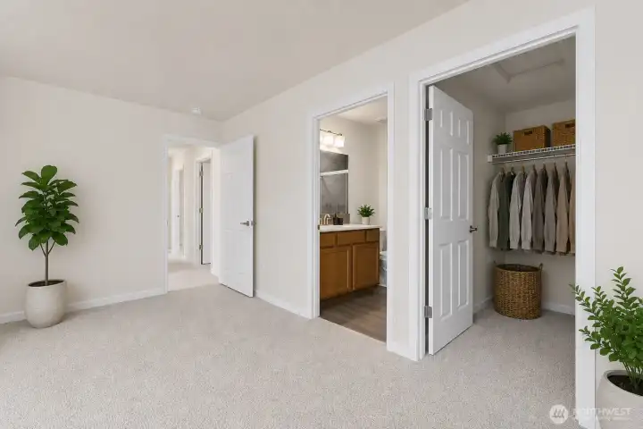 VIRTUALLY STAGED- Primary bath and walk in closet VIRTUALLY STAGED- Primary bath and walk in closet
