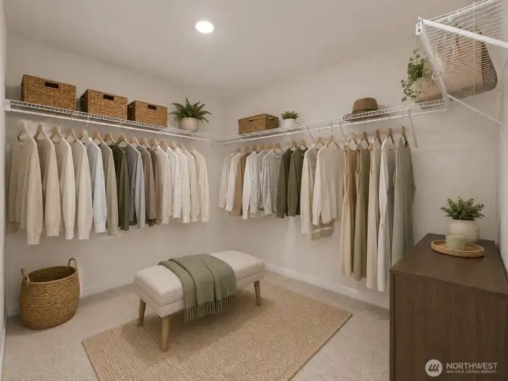 VIRTUALLY STAGED- Oversized walk in closet in the primary bedroom. VIRTUALLY STAGED- Oversized walk in closet in the primary bedroom.