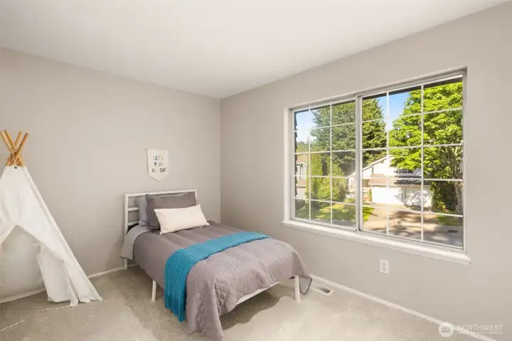 1 of 3 spacious bedrooms upstairs