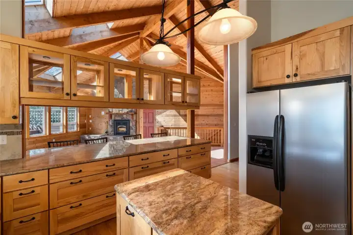 custom built cabinets w/lighting