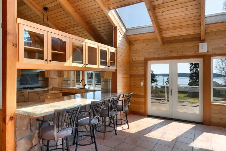 Bar seating area accomodates 4