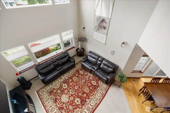 From the Upper Loft you can see down into the Living & Dining Rooms.