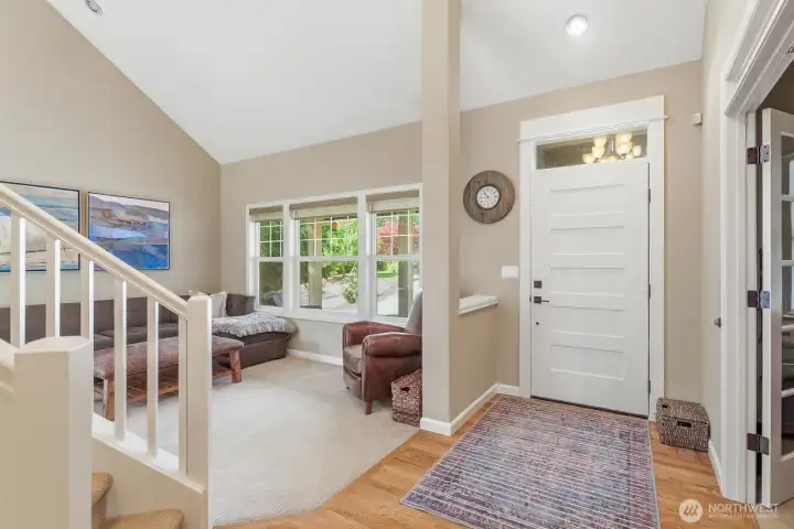 Foyer with Vaulted Ceilings