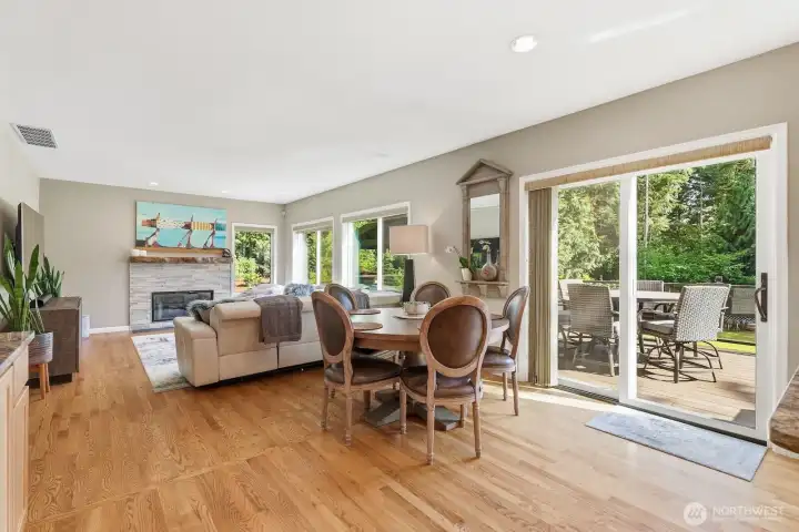 Informal dining area with sliding door to the large Trex-like deck.