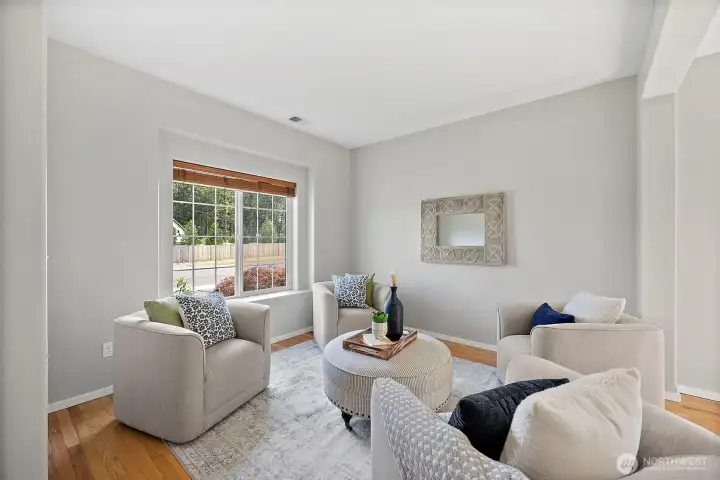 Living Room Near Entry. Window Blinds Throughout the Home!