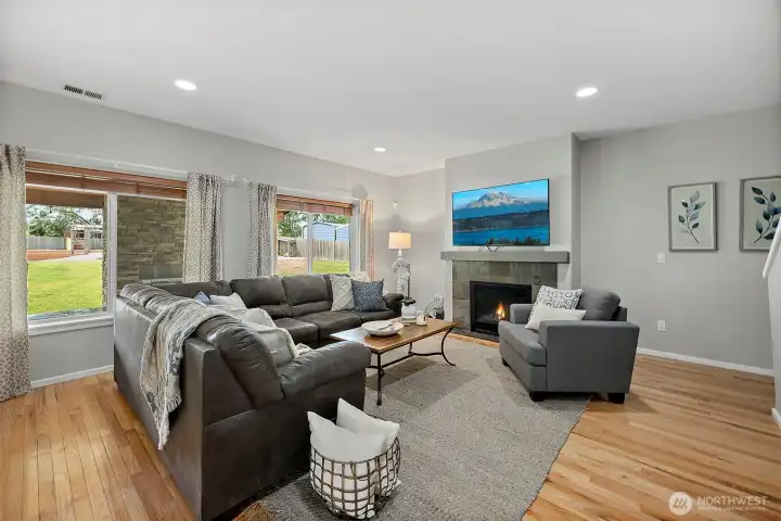 Cozy Great Room Fireplace & Outdoor Patio Fireplace, too!