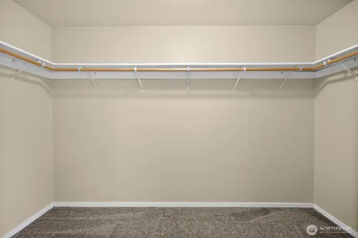 Primary Suite Walk-in Closet w/ New Carpet!