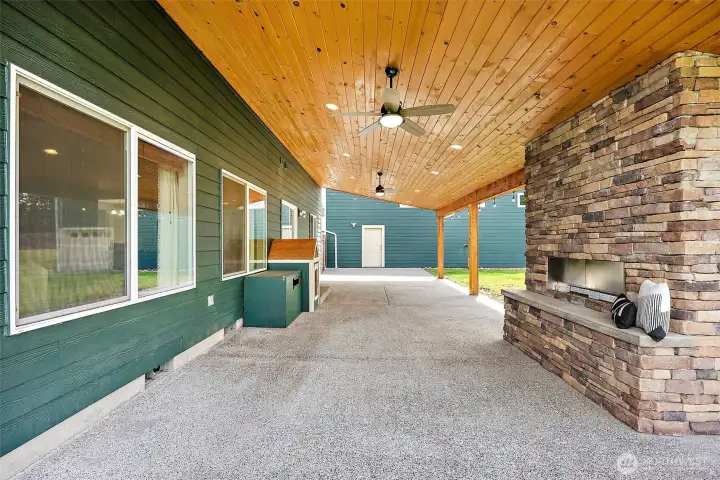 The Tongue & Groove Pine Covered Patio Runs the Length of the Home!