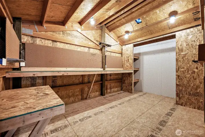 A Partial View of the 18 X 10 Mezzanine. Great Storage & Hobbyist Space!