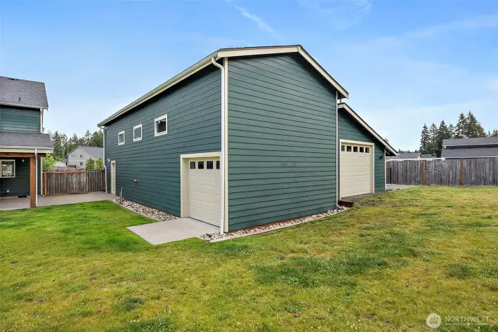 Each Shop Bay has Front & Posterior Garage Doors for Ease & Efficiency!