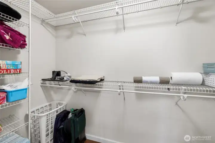 Large walk-in closet in the primary suite