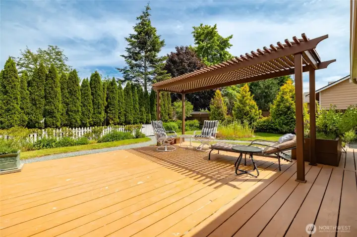 Wow! What a great addition to the back yard. Large deck for relaxing or entertaining.