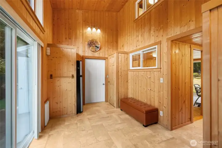 This room connects kitchen to garage