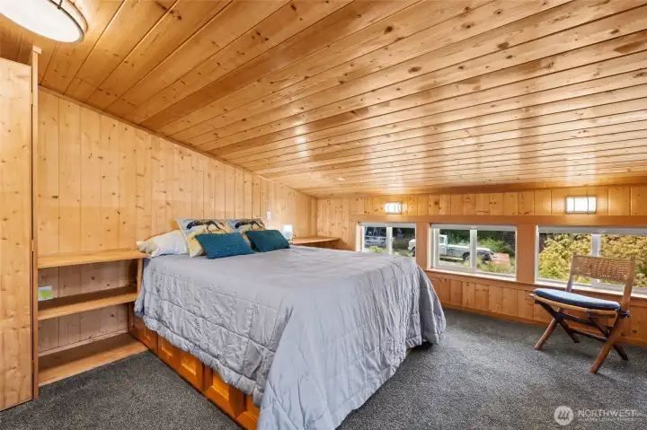 One of the upstairs bedrooms, currently primary bedroom