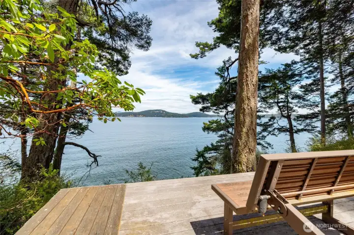 Below house is a sweet observation deck for watching the boats go by.