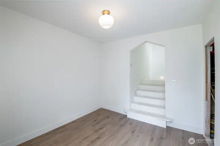 Newly finished carriage house with flexible space for an art or music studio, work space, or potential DADU.