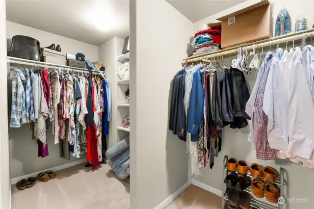Everyone will have room to hang their hat at the end of the day in the walk-in closet in the primary suite.
