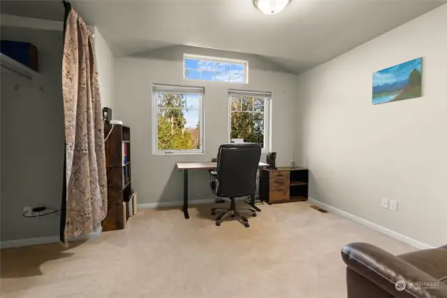 There's even a closet space if you needed to turn this into an additional bedroom or have it as flex space.