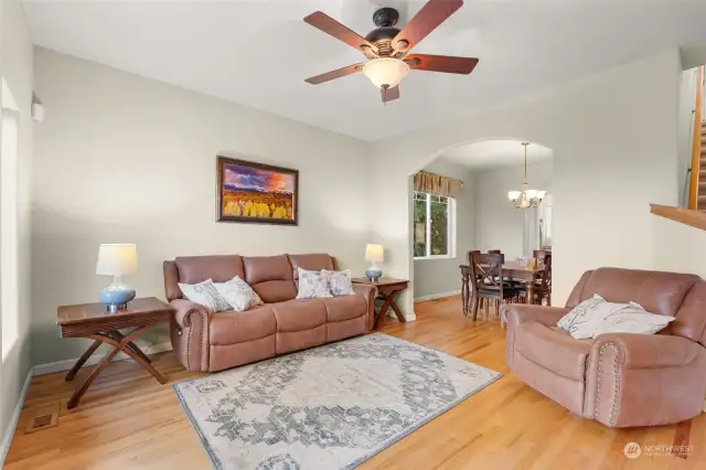 Beautiful hardwood floors flow seamlessly throughout the main level, showcasing their excellent condition and timeless charm. Pride of ownership shines in every detail of this meticulously maintained home.