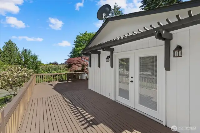 huge warp around deck off primary bedroom