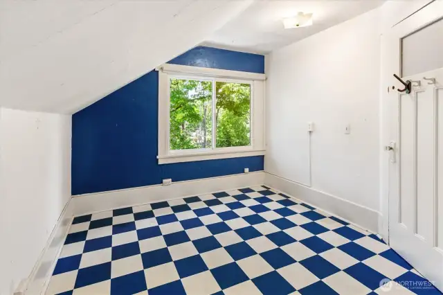 Upper bedroom on the back side of the house.