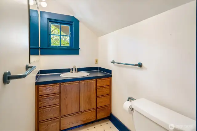Half bath on upper level.