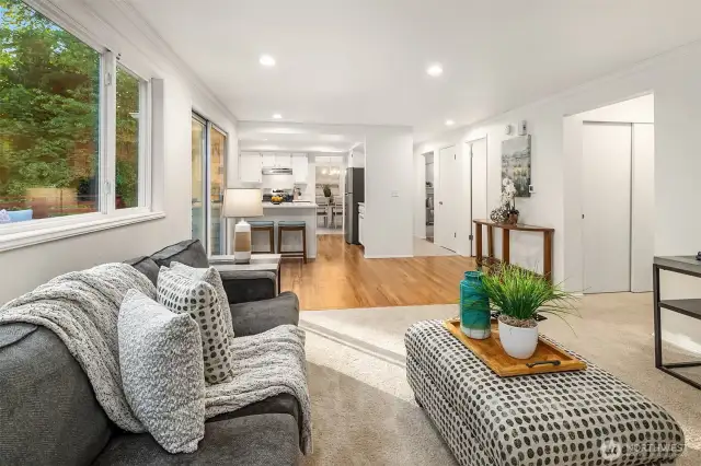 Kitchen opens to family room.