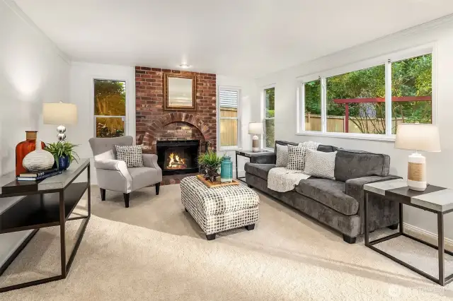 Cozy fireplace.