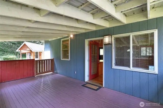 Coming out door to deck