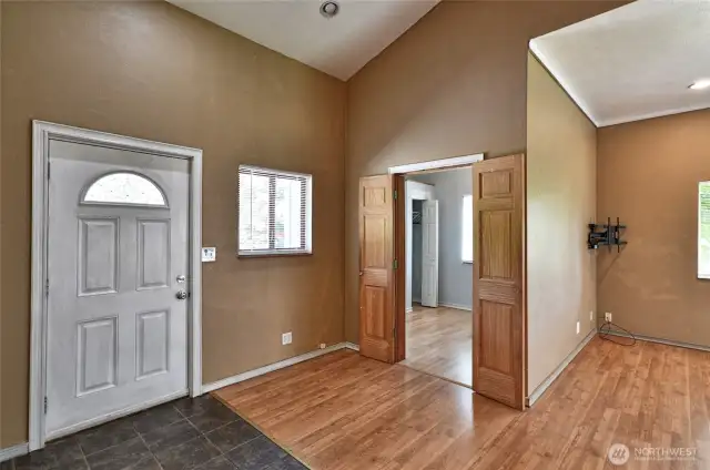 Front door as you enter the home.