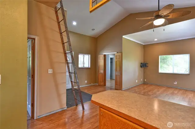 Looking out from the kitchen