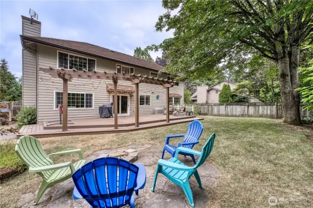 Fully-fenced backyard