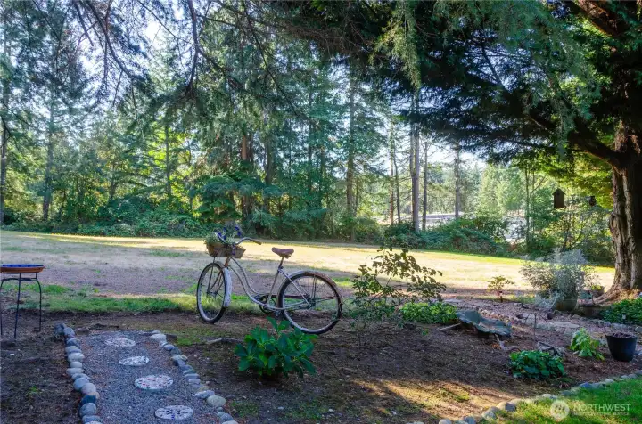 Look at your relaxing view. Imagine sitting here watching the rabbits and squirrels and birds