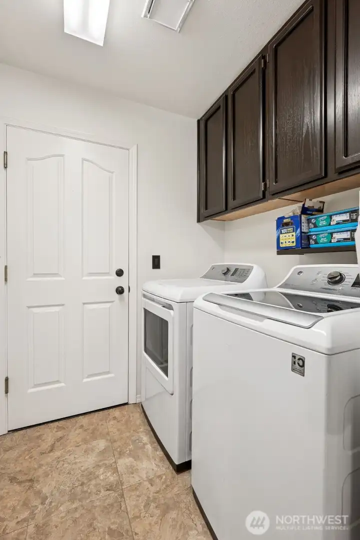 Laundry room and the door to the garage